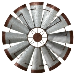 39 Galvanized with Rustic Edge Windmill Decorative Round Wall Decor - All