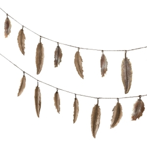 Set of 4 Gold Stamped Feather Metalic Finished Decorative Garland 72 - All