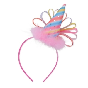 Club Pack of 12 Mulitcolored Snap On Party Hat Headband - All