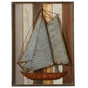 Brown and Gray Decorative Framed Ship Wall Decor With slat Wood 28 - All