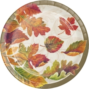 Club Pack of 96 Brown and Orange Colors of Wind Themed Luncheon Plates 6.8 - All