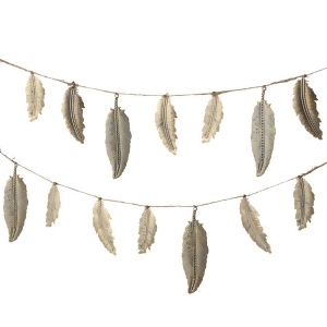 Set of 4 Gold Feather Metalic Finished Indoor and Outdoor Decorative Garland 72 - All