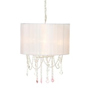 13 Pink and Clear Beaded Chandelier 25W Max Plug-in with Hard Wire Kit Included 13 - All
