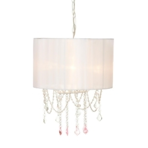 13 Pink and Clear Beaded Chandelier 25W Max Plug-in with Hard Wire Kit Included 13 - All