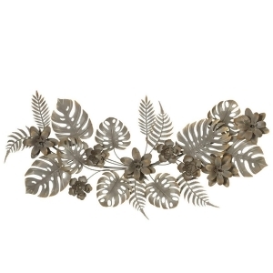 41.75 Gray and Brown Layered Flowers and Leaves Hanging Wall Decor - All