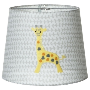 Set of 4 Gray and Yellow Decorative Embroidered Giraffe Lamp Shade 10 - All