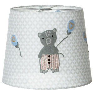 Set of 4 Gray and Yellow Decorative Embroidered Bear Lamp Shade 10 - All