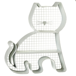 28 Off White Decorative Grid Pattern Cat Shaped Table-top Display Wall Cubby - All