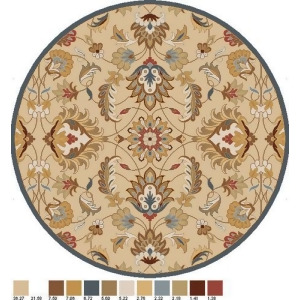 4' Flavian Blond and Lemon Grass Hand Tufted Wool Round Area Throw Rug - All