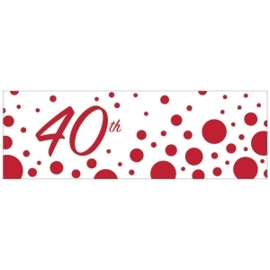 Pack of 6 Red and White Sparkle and Shine Giant Ruby Party Banner 23 - All