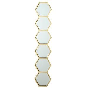39 Gold Textured Metal Framed Honey Comb Shaped 6 Layered Wall Mirror - All