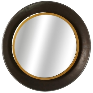 Set of 2 Brown Decorative Gunmetal Bowl Round Wall Mirror with Gold Edge 23 - All