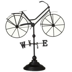 Set of 2 Metallic Black Luxurious Shade Hand Crafted Bicycle Weathervane 20.75 - All