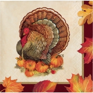 Club Pack of 192 Brown and Orange Turkey Disposable Beverage Napkins 5 - All