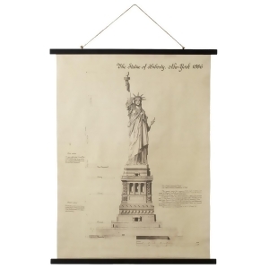 Set of 2 Neutral Brown and Black Statue of Liberty Rolled Canvas Wall Decors 41.3 - All