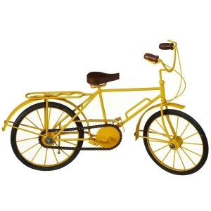 Set of 2 Yellow and Black Iron/Wood Classic Styled Decorative Bicycle 18 - All