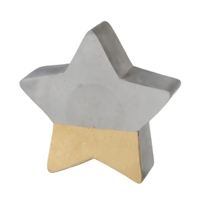 Pack of 6 Gray Star Shaped Decorative Figurines with Gold Colored Bottom 4.12 - All