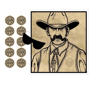 Pin The Badge On The Sheriff Game Party Favors Games Western 16\xBD x 18 - All