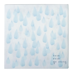 Pack of 2 Gray and Blue Rain Rain Go Away Designed Wall Decor 13 - All