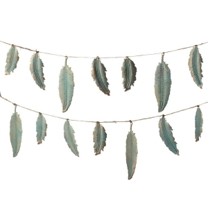 Pack of 4 Metallic Stamped Copper Patina Decorative Feather Garland 72 - All