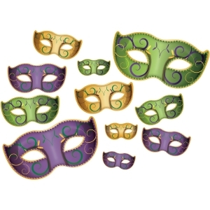 Club Pack of 132 Two-Sided Mardi Gras Mask Cutouts 18.75 - All
