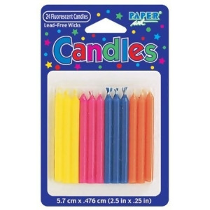 Club Pack of 288 Multi-Color Fluorescent Party Candles 2.5 - All