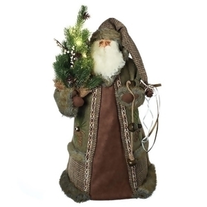 22 Battery Operated Led Rustic Santa Claus Pre- lit Christmas Tree Topper- Clear lights - All