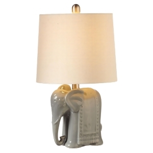 Set of 2 Gray and Gold Elephant Table Top Mini Accent Lamps 12.75 - All