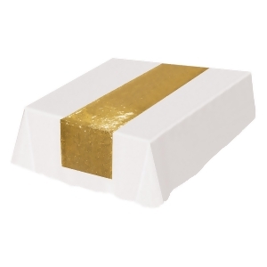 Club Pack of 12 Sparkling Gold Sequined Table Runner 6' L - All