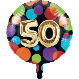 Club Pack of 10 Multi color Birthday Milestone Celebrations Metallic Balloon 7.8 - All