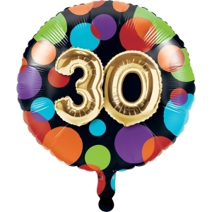 Club Pack of 10 Multi color Birthday Milestone Celebrations Metallic Balloon 7.8 - All