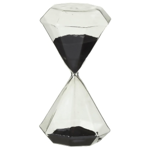 Set of 2 Diamond Shaped Decorative Black Puff Sand Flat Bottomed Hour Glass 7 - All