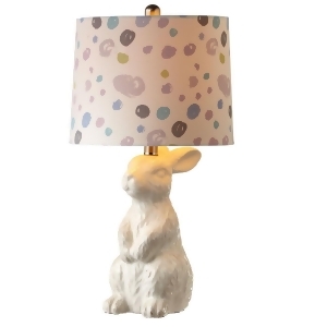 Set of 2 Creamy White Rabbit Table Lamps with Colorful Dotted Shades 23 - All