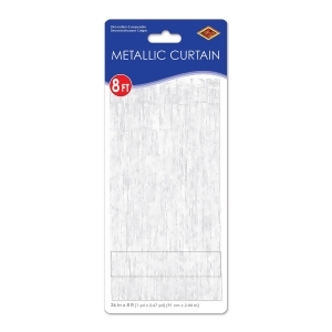 Pack of 6 White Hanging Fringe Gleam 'N Curtain 1-Ply 8' x 3' - All