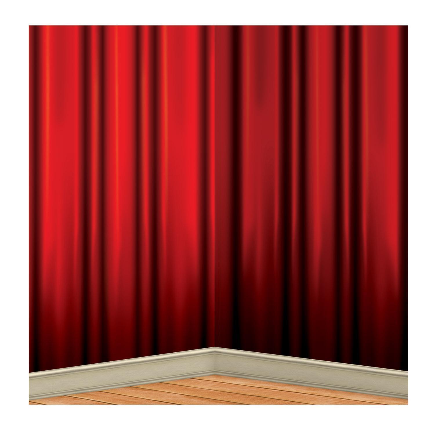Set of 6 Red Hollywood Awards Night Curtain Backdrops 4' x 30'