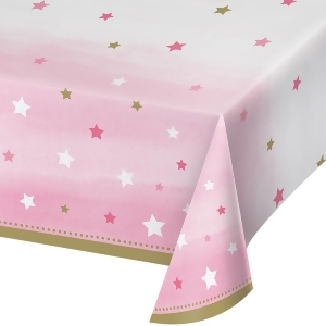 Club Pack of 6 Pink and White Decorative One Little Star Girl Table cover 16.2 - All