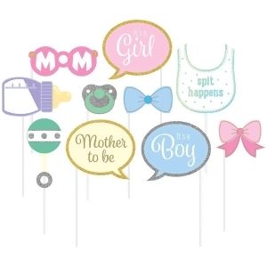 Club Pack of 60 Pink and Blue Decorative Baby Shower Photo Props 15 - All