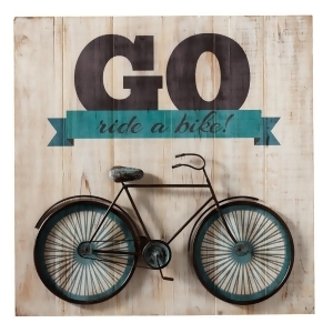 23.6 Teal and Black Distressed Wood Go Ride a Bike Bicycle Wall Art - All