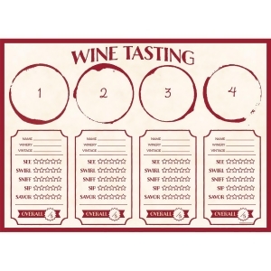 Club Pack of 288 Red and Ivory Themed Wine Tasting Table Placemats 17 - All