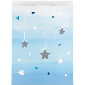 Club Pack of 120 Blue and White Little Star Boy Decorative Paper Treat Bags 11 - All