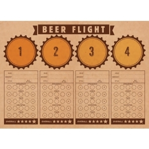 Club Pack of 288 Orange and Brown Beer Flight Themed Table Placemat 17 - All