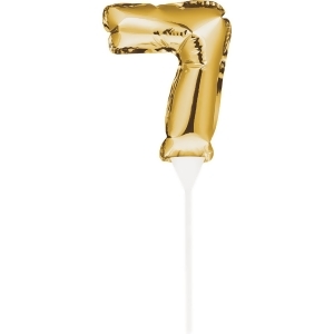 Club Pack of 12 Shiny Number Gold Foil Balloon Cake Topper Picks - All