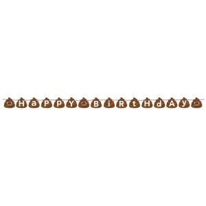 Pack of 6 Brown Poop Emojis Decorative Circle Ribbon Banners 6.75 - All