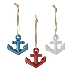 Set of 3 Red White and Blue Detailed Hanging Anchor Figures 2.3 - All