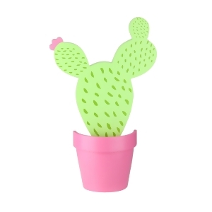 12.75 Green and Pink Embellished Wood Cactus Wall Decor - All