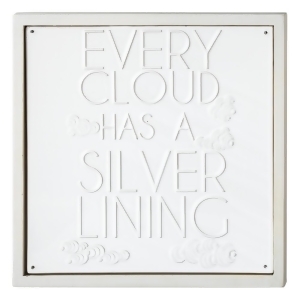 13 White Porcelain Framed Every Cloud has a Silver Lining Wall Plaque - All