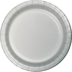 Club pack of 96 shimmering silver heavy duty Dinner paper plates 8.8 - All