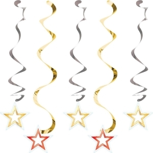 Club Pack of 30 Silver and Gold Assorted Hollywood Lights Dizzy Dangler Hanging Party Decorations 10.2 - All