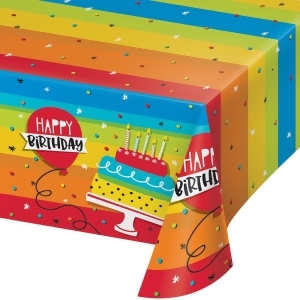 Pack of 6 Vibrant Colored Hoppin Happy Birthday Decorative Plastic Table Covers 102 - All