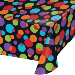 Pack of 6 Vibrant Colored Polka Dots Printed Plastic Table Cover 16.2 - All